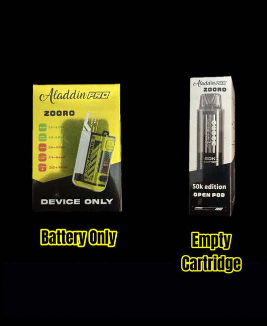 Aladdin Pro Zooro Empty Cartridge & Device Open Pod