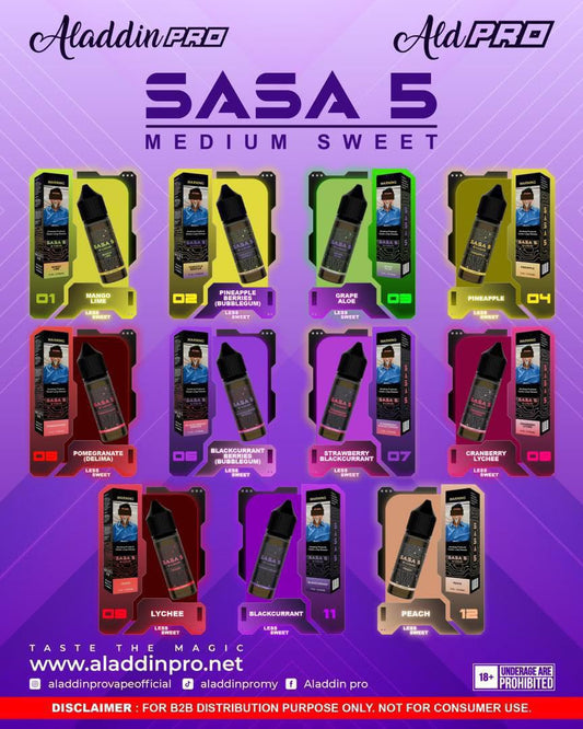 Aladdin Pro Sasa 5 Medium Sweet E liquid 15ML