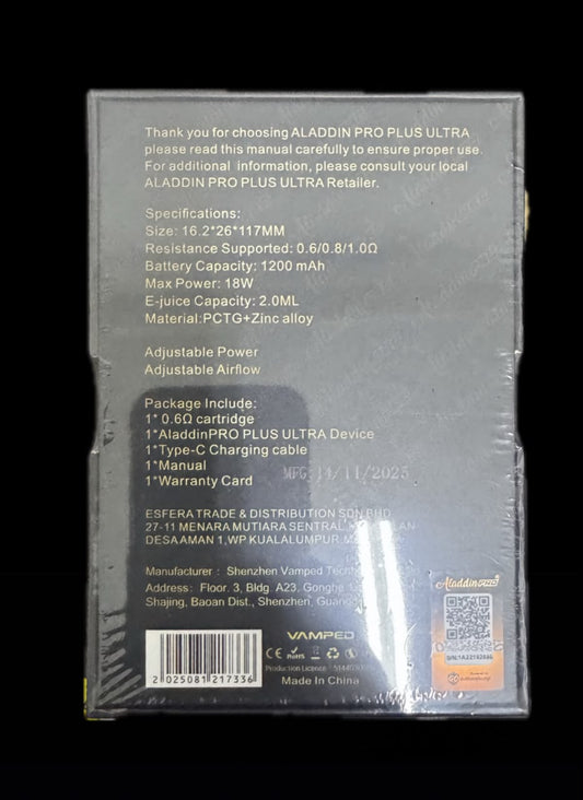 Aladdin Pro Plus Ultra And Cartridge