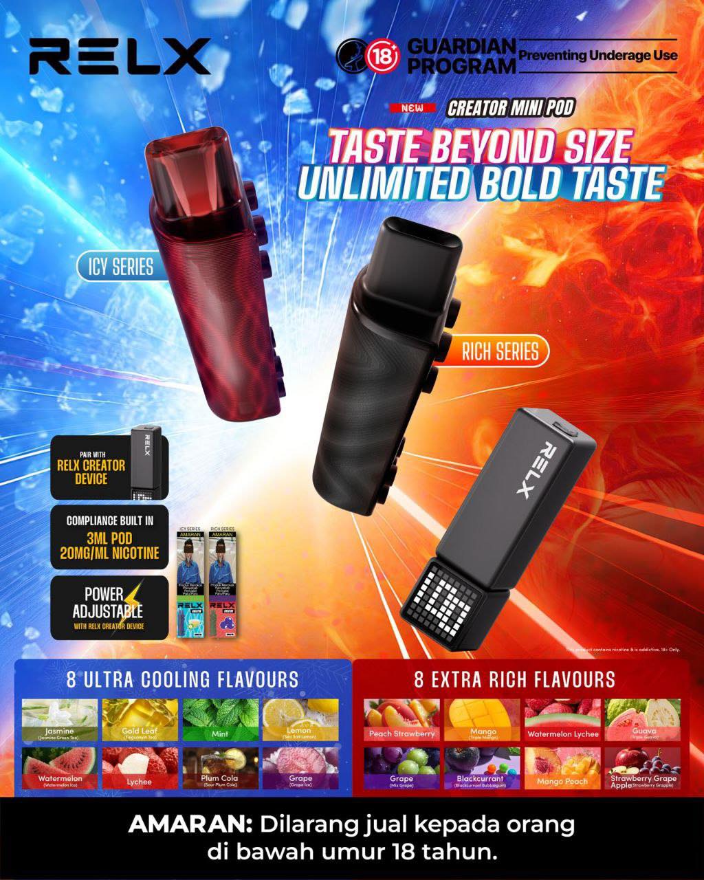 relx pods flavors list RELX Pod Pro 2 Pre-filled Pod Cartridge 1.9ml main image 0