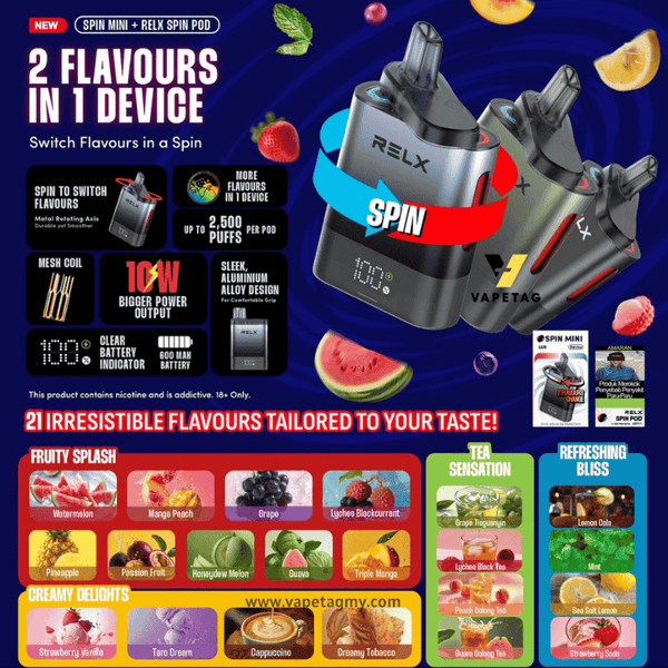 RELX Spin Mini Lux VAPETAG Malaysia RELX Spin Mini Lux VAPETAG Malaysia