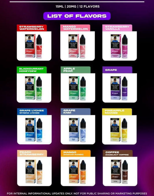 E-VOLT E Liquid 15ML Flavor