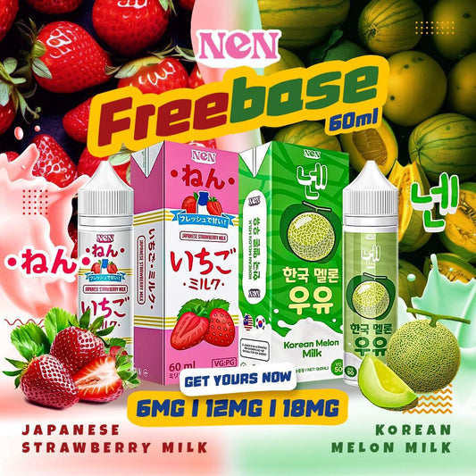NEN Freebase 60ml Japanese Strawberry Milk / Korea Melon Milk